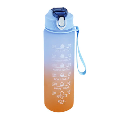 Sports Water Bottle with Time Marker Leak-proof Cup, BPA Free 900ML - Homevalley.co.uk