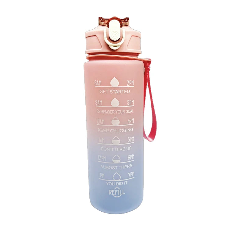 Sports Water Bottle with Time Marker Leak-proof Cup, BPA Free 900ML - Homevalley.co.uk