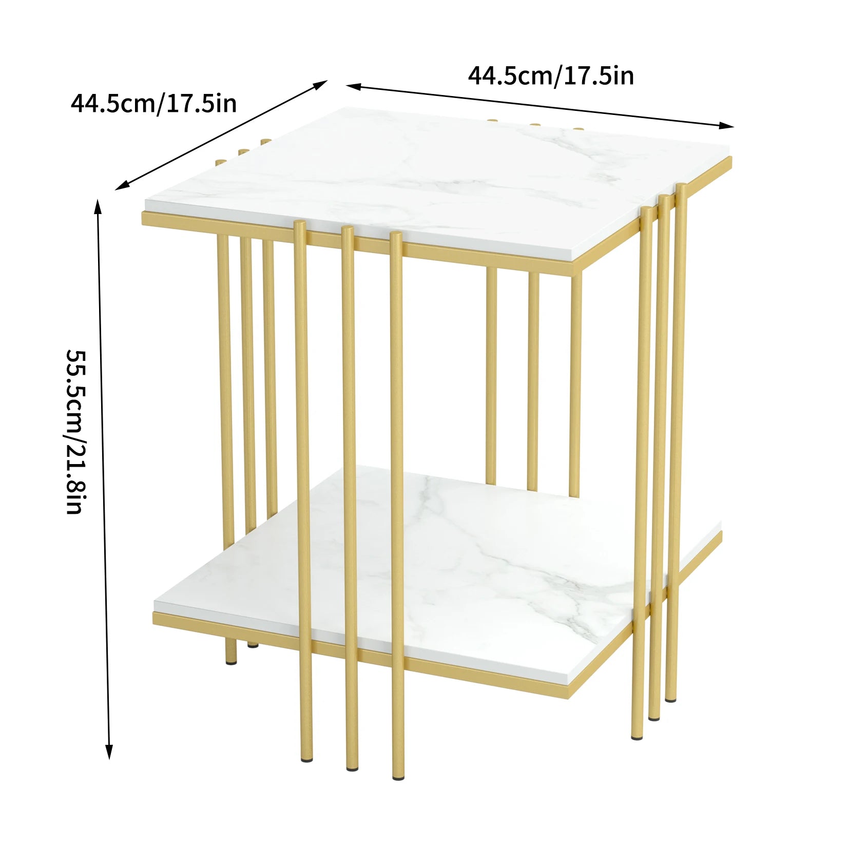 Square Marble Top Gold Legs Coffee Side End Table - Homevalley.co.uk