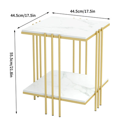 Square Marble Top Gold Legs Coffee Side End Table - Homevalley.co.uk
