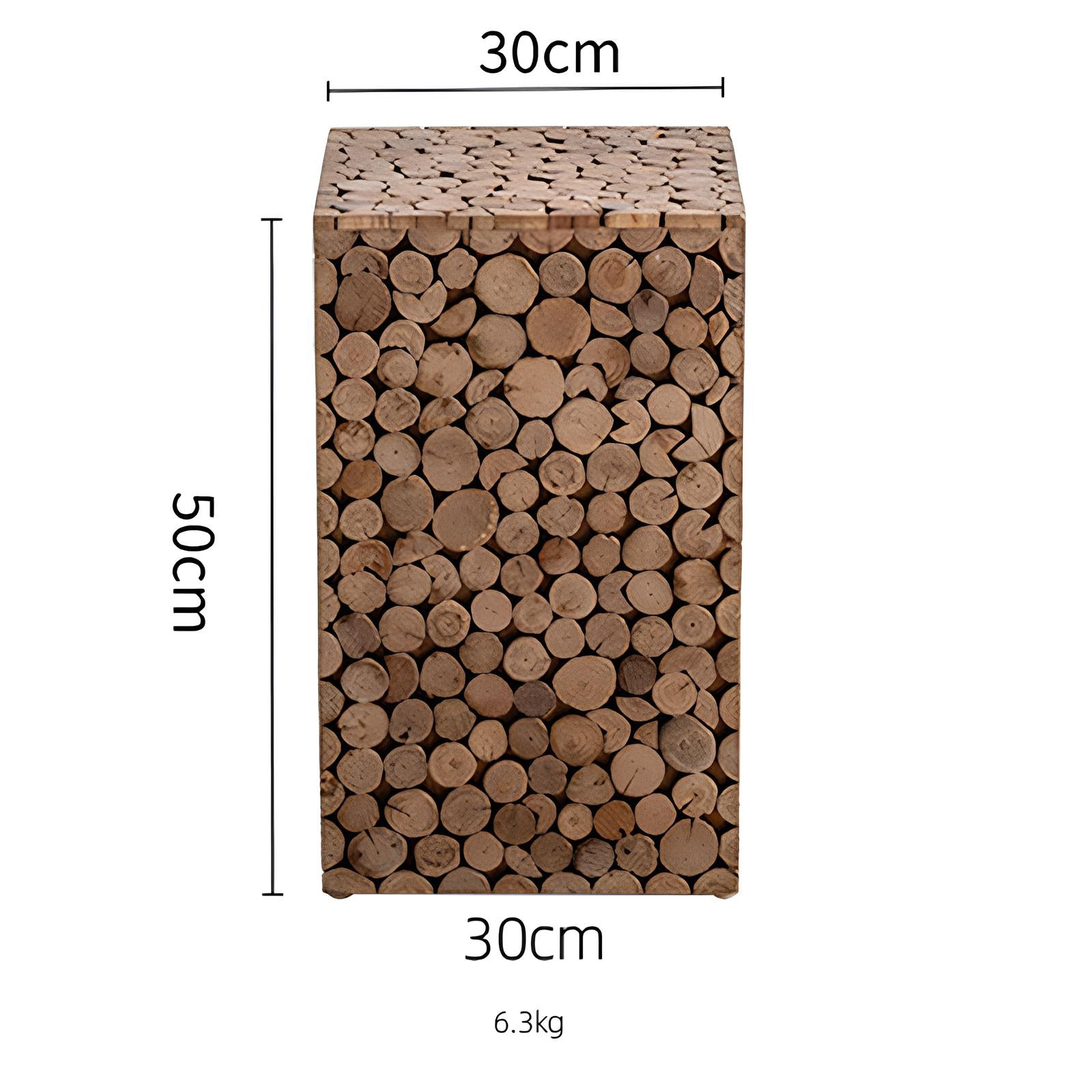 Stacked Wood Design Side / End / Accent Coffee Table - Homevalley.co.uk