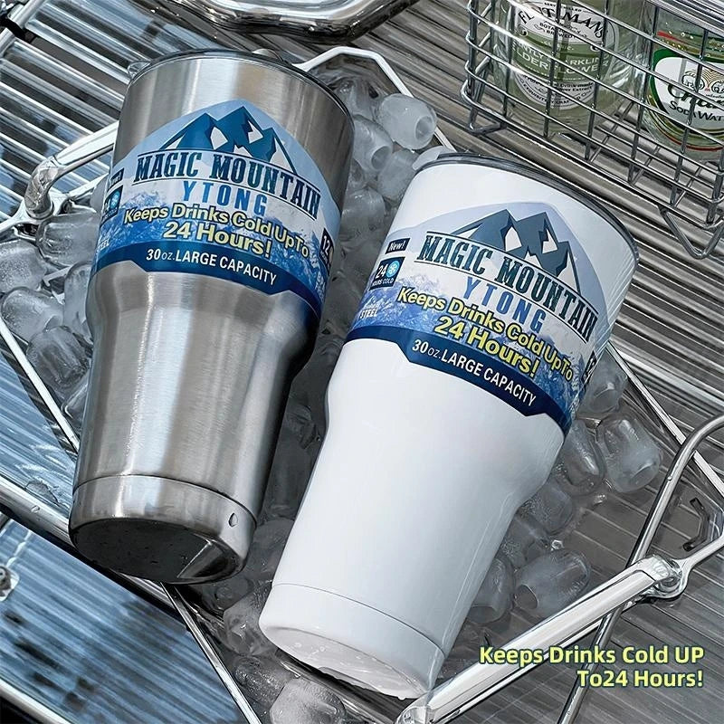 Stainless Steel Freeze Thermos with Straw Vacuum Insulated Cup, 900ML - Homevalley.co.uk