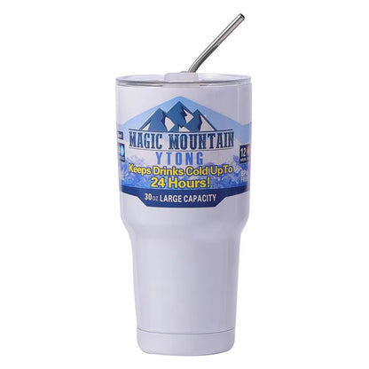 Stainless Steel Freeze Thermos with Straw Vacuum Insulated Cup - Homevalley.co.uk