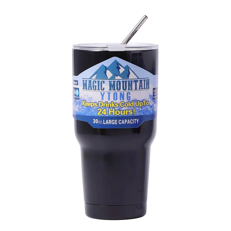 Stainless Steel Freeze Thermos with Straw Vacuum Insulated Cup - Homevalley.co.uk