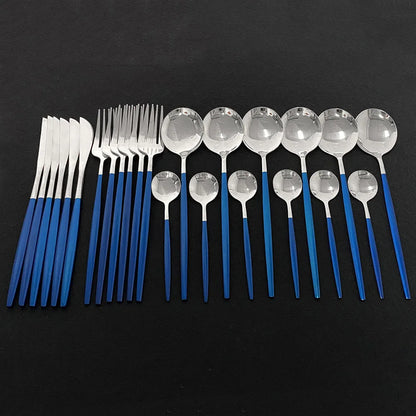 Stainless Steel Gold Cutlery 24Pcs/Set - Homevalley.co.uk