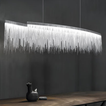 Stainless Steel Tasseled Pendant Chandelier - Homevalley.co.uk