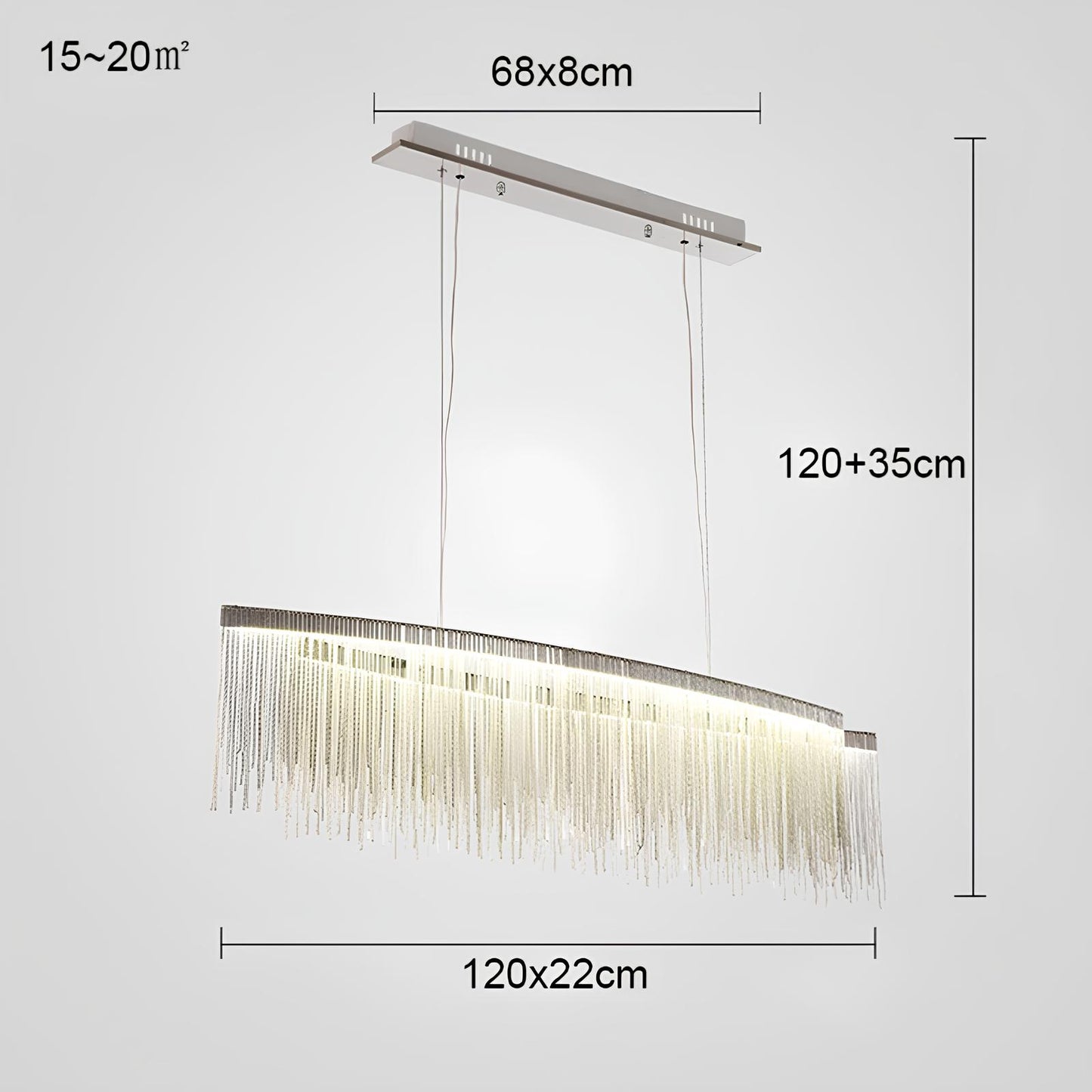 Stainless Steel Tasseled Pendant Chandelier - Homevalley.co.uk