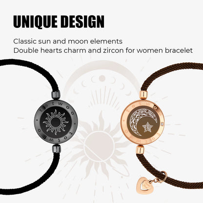 Sun and Moon totwoo Love Bracelets,Long Distance Relationship touch Light up & Vibrate Bracelets for Couples, Gifts - Homevalley.co.uk