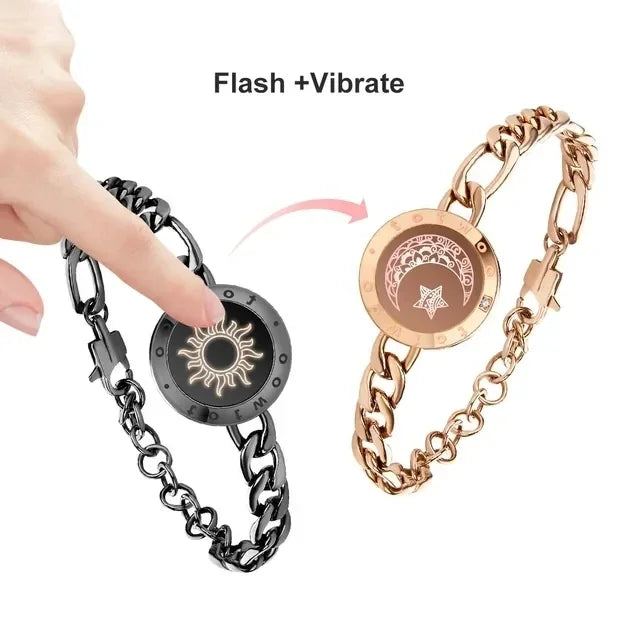 Sun and Moon totwoo Love Bracelets,Long Distance Relationship touch Light up & Vibrate Bracelets for Couples, Gifts - Homevalley.co.uk