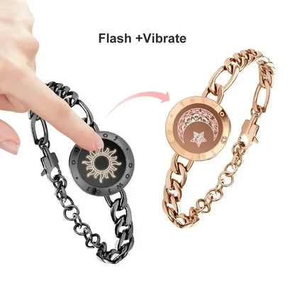 Sun and Moon totwoo Love Bracelets,Long Distance Relationship touch Light up & Vibrate Bracelets for Couples, Gifts - Homevalley.co.uk