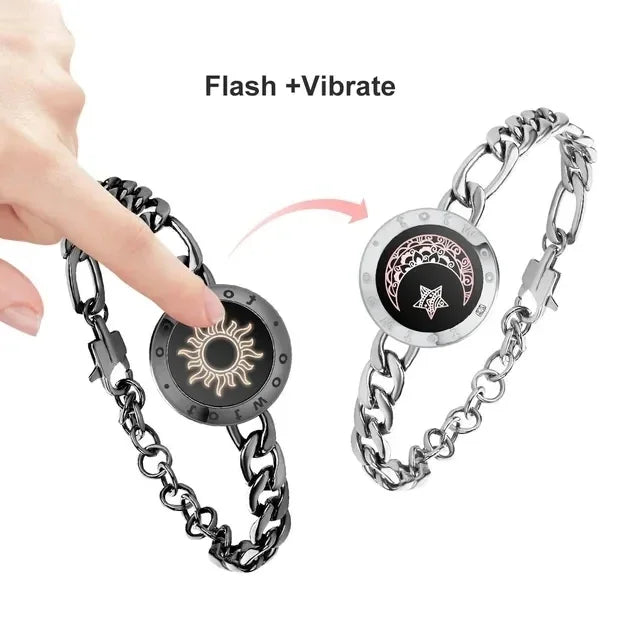 Sun and Moon totwoo Love Bracelets,Long Distance Relationship touch Light up & Vibrate Bracelets for Couples, Gifts - Homevalley.co.uk