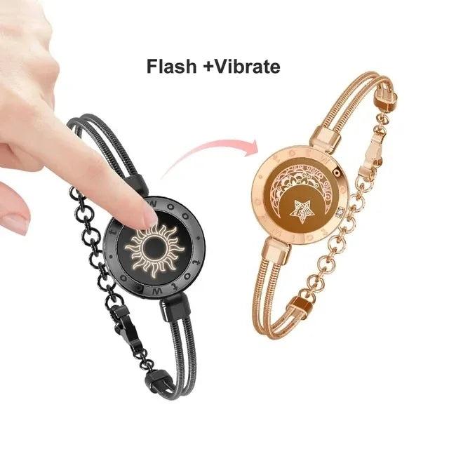 Sun and Moon totwoo Love Bracelets,Long Distance Relationship touch Light up & Vibrate Bracelets for Couples, Gifts - Homevalley.co.uk