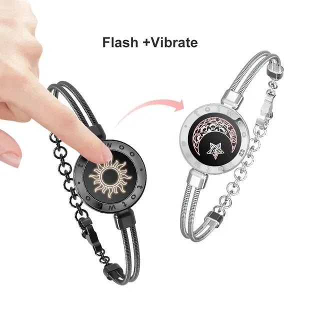 Sun and Moon totwoo Love Bracelets,Long Distance Relationship touch Light up & Vibrate Bracelets for Couples, Gifts - Homevalley.co.uk