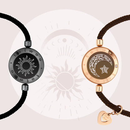 Sun and Moon totwoo Love Bracelets,Long Distance Relationship touch Light up & Vibrate Bracelets for Couples, Gifts - Homevalley.co.uk