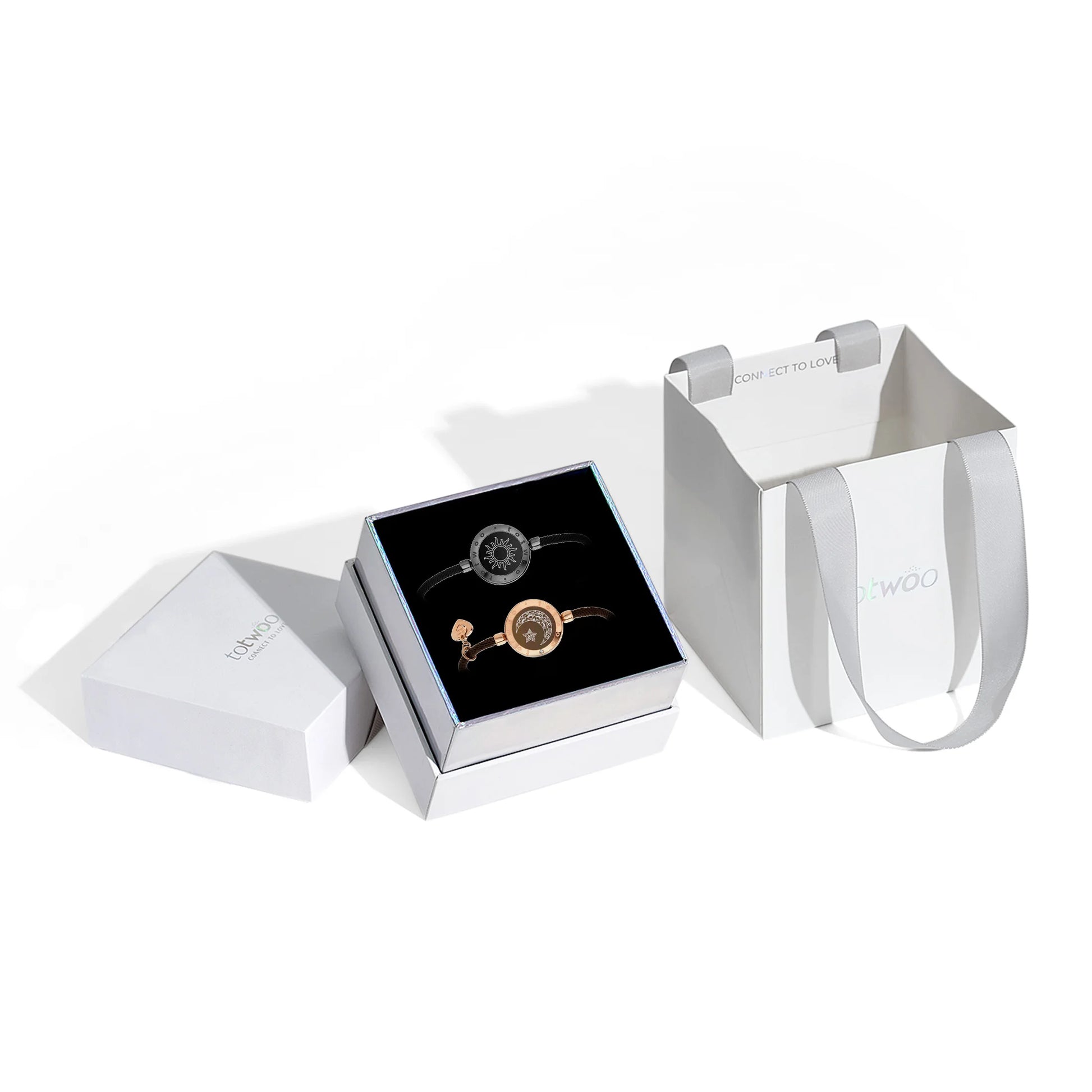 Sun and Moon totwoo Love Bracelets,Long Distance Relationship touch Light up & Vibrate Bracelets for Couples, Gifts - Homevalley.co.uk