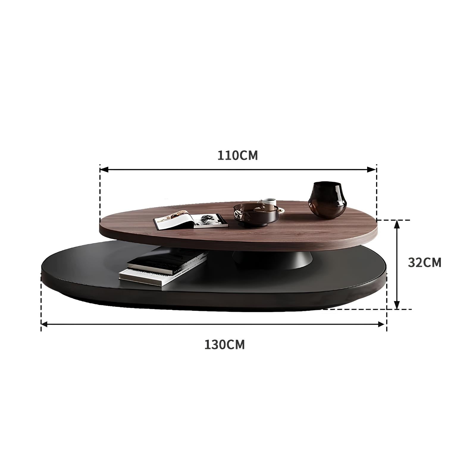 Swivel Oval Coffee Table - Homevalley.co.uk