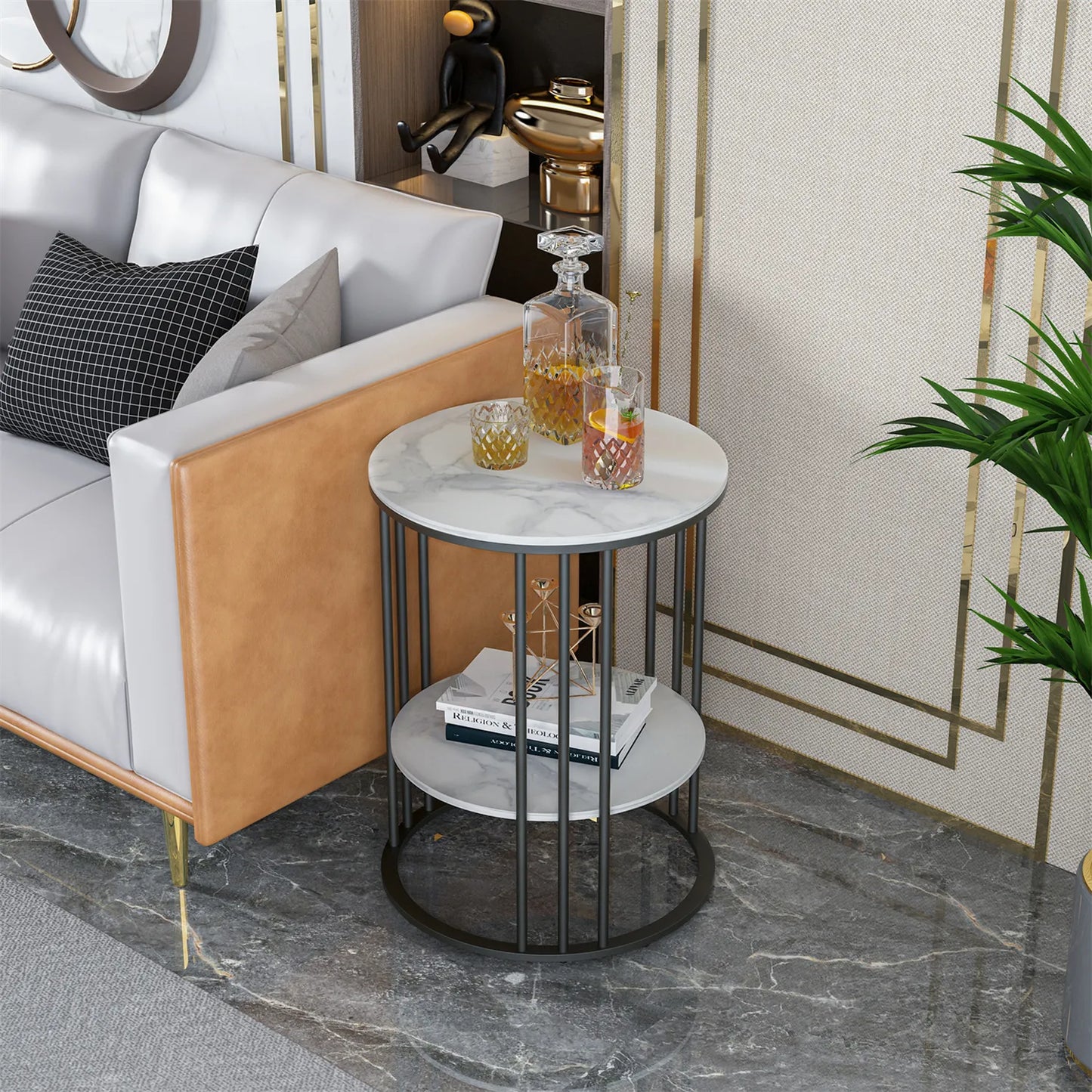 Tall Frame Nightstand Coffee Side End Accent Table - Homevalley.co.uk