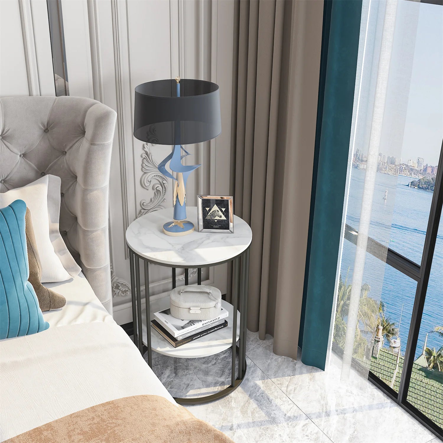 Tall Frame Nightstand Coffee Side End Accent Table - Homevalley.co.uk