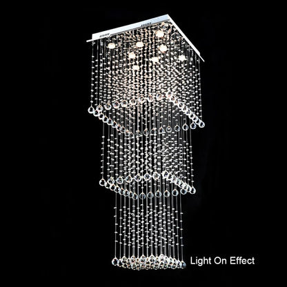 Teardrop Shape Translucent Luxury Crystal Long Staircase Chandelier - Homevalley.co.uk