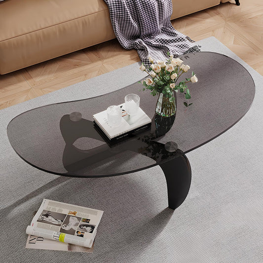 Tempered Glass Oval Coffee Table - Homevalley.co.uk