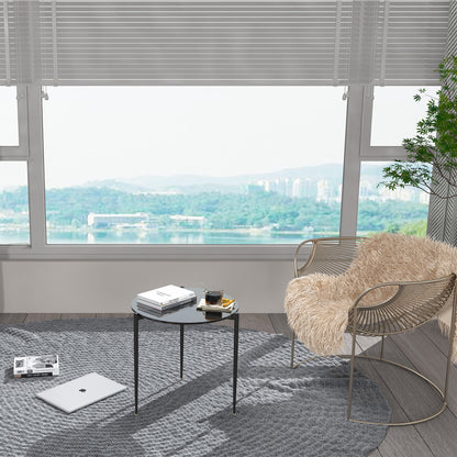 Tempered Glass Round Coffee Side End Table - Homevalley.co.uk