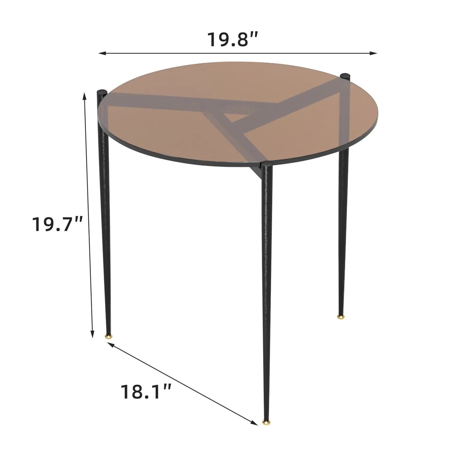 Tempered Glass Round Coffee Side End Table - Homevalley.co.uk