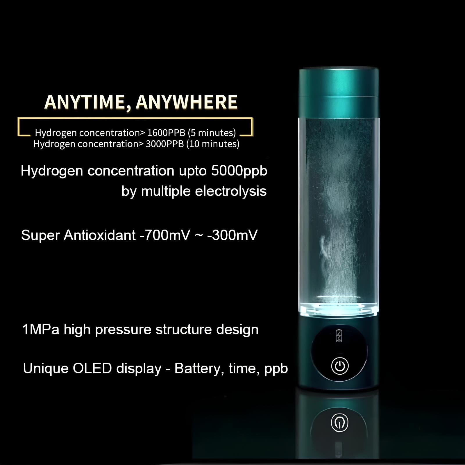 The 8th Generation 5000ppb SPE PEM High Concentration Hydrogen Ionizer Water Bottle - Homevalley.co.uk