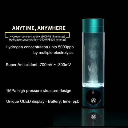 The 8th Generation 5000ppb SPE PEM High Concentration Hydrogen Ionizer Water Bottle - Homevalley.co.uk