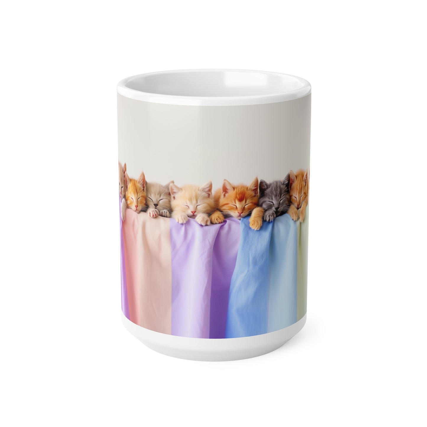 The Row of Kittens Ceramic Coffee Mug, Funny Pets Tea Cup, Gift for Her, Mother's Day, Gift Idea, 11oz, 15oz - Homevalley.co.uk
