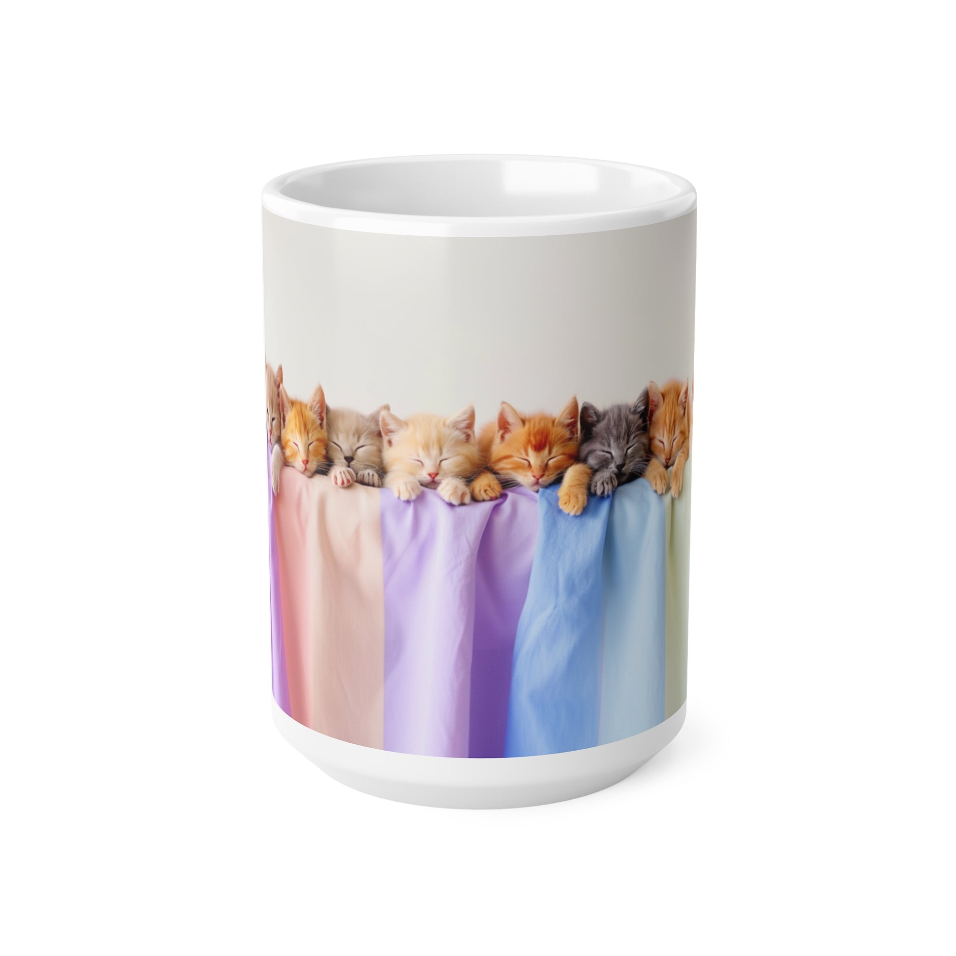The Row of Kittens Ceramic Coffee Mug, Funny Pets Tea Cup, Gift for Her, Mother's Day, Gift Idea, 11oz, 15oz - Homevalley.co.uk