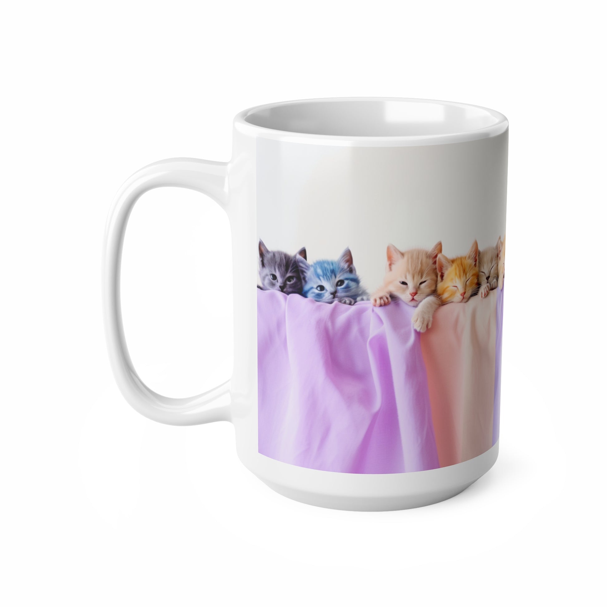 The Row of Kittens Ceramic Coffee Mug, Funny Pets Tea Cup, Gift for Her, Mother's Day, Gift Idea, 11oz, 15oz - Homevalley.co.uk