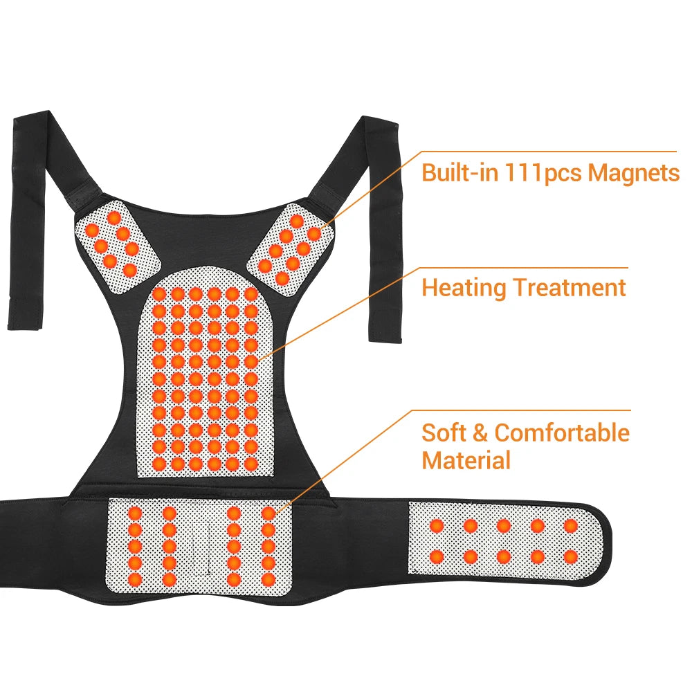 Tourmaline Magnetic Self-Heating Thermal Vest, Waist Brace, Lumbar Pad, Corset, Pain Relief - Homevalley.co.uk