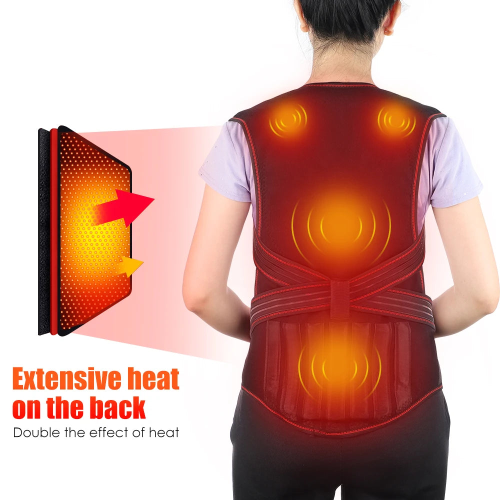 Tourmaline Magnetic Self-Heating Thermal Vest, Waist Brace, Lumbar Pad, Corset, Pain Relief - Homevalley.co.uk