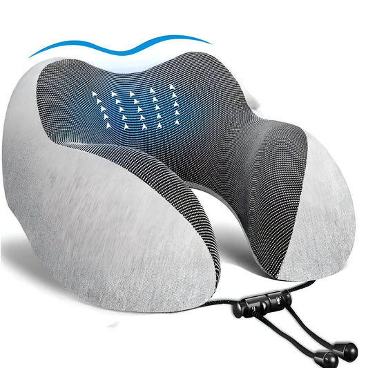 U Shaped Memory Foam Neck Pillow for Travel, Sleeping - Homevalley.co.uk