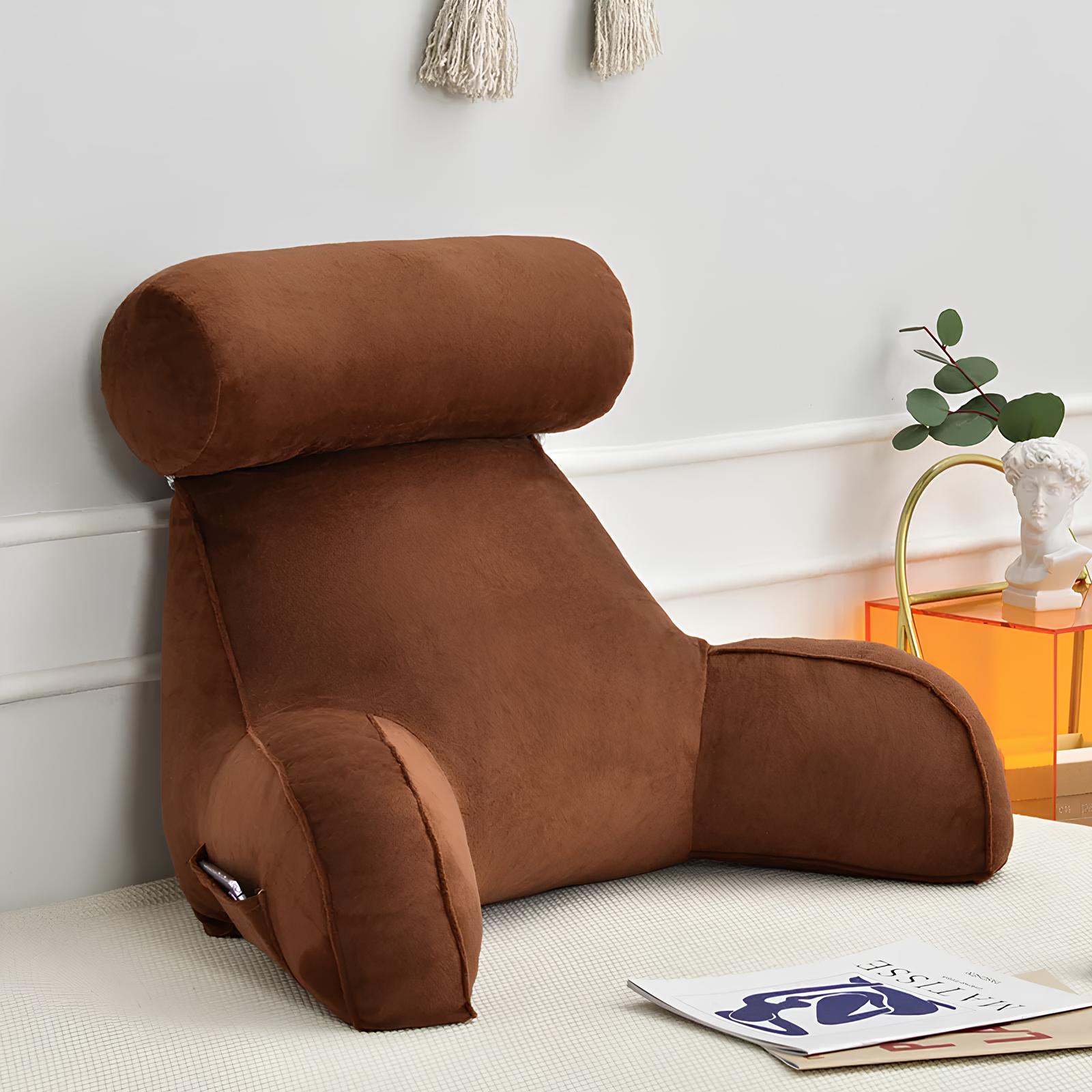 Ultra Soft Memory Foam Reading Pillow Office Sofa Bedside Back Cushion, Lumbar Support, Backrest - Homevalley.co.uk