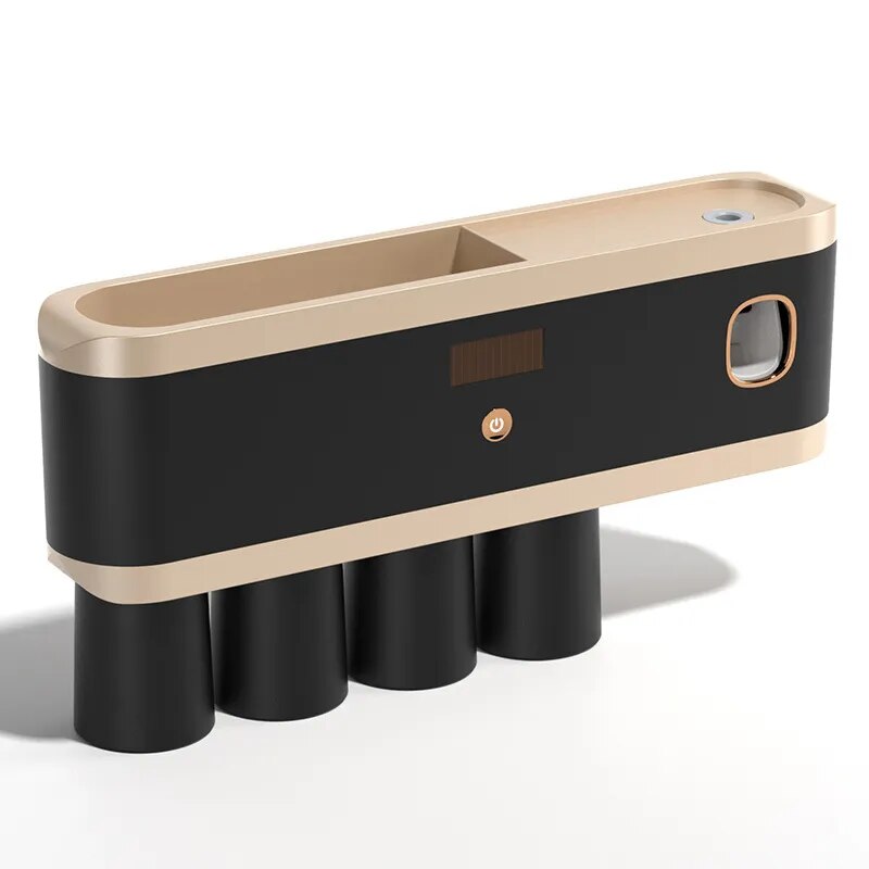 UV Sterilization Toothbrush Holder Magnetic Tooth Cup Bathroom Toothpaste Squeezer Smart Light Energy USB Charging - Homevalley.co.uk