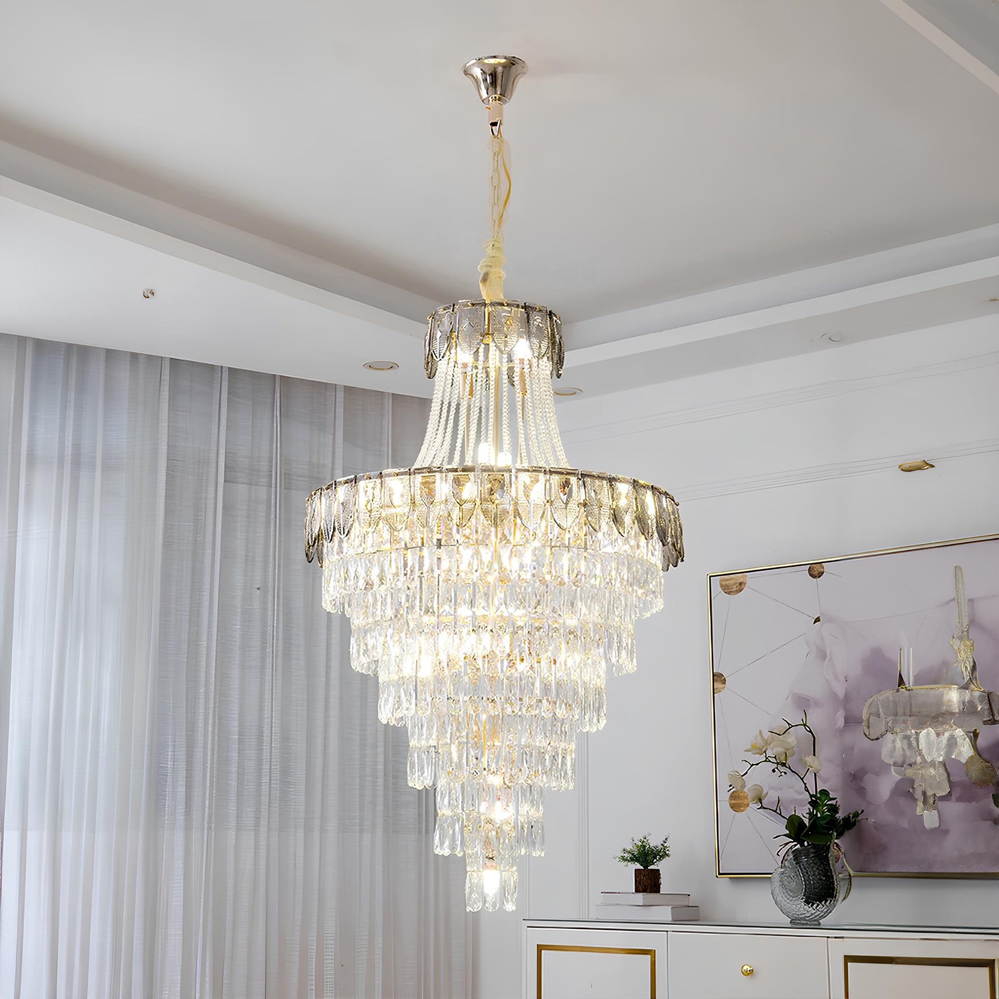 Villa Lobby Staircase Crystal Chandelier - Homevalley.co.uk
