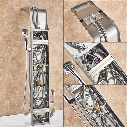 Wall Mounted Waterfall Panel Shower with LED Lights - Homevalley.co.uk