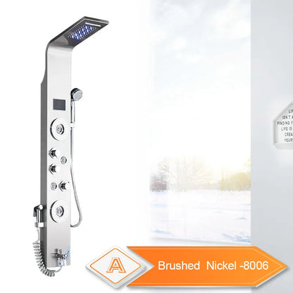 Wall Mounted Waterfall Panel Shower with LED Lights - Homevalley.co.uk