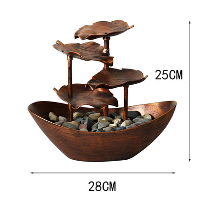 Water Over Sailing Lotus Leaf Tabletop Fountain Waterfall - Homevalley.co.uk