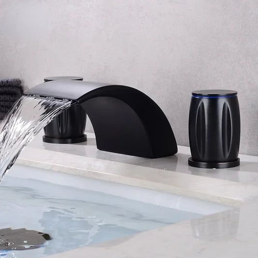 Waterfall Three Piece Bathroom Faucet - Homevalley.co.uk
