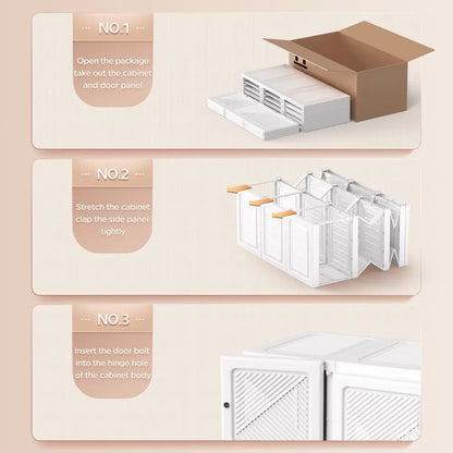 White Portable Wardrobe Closet Storage Organizer - Homevalley.co.uk