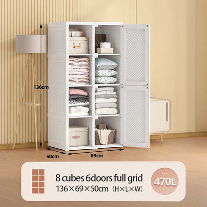 White Portable Wardrobe Closet Storage Organizer - Homevalley.co.uk