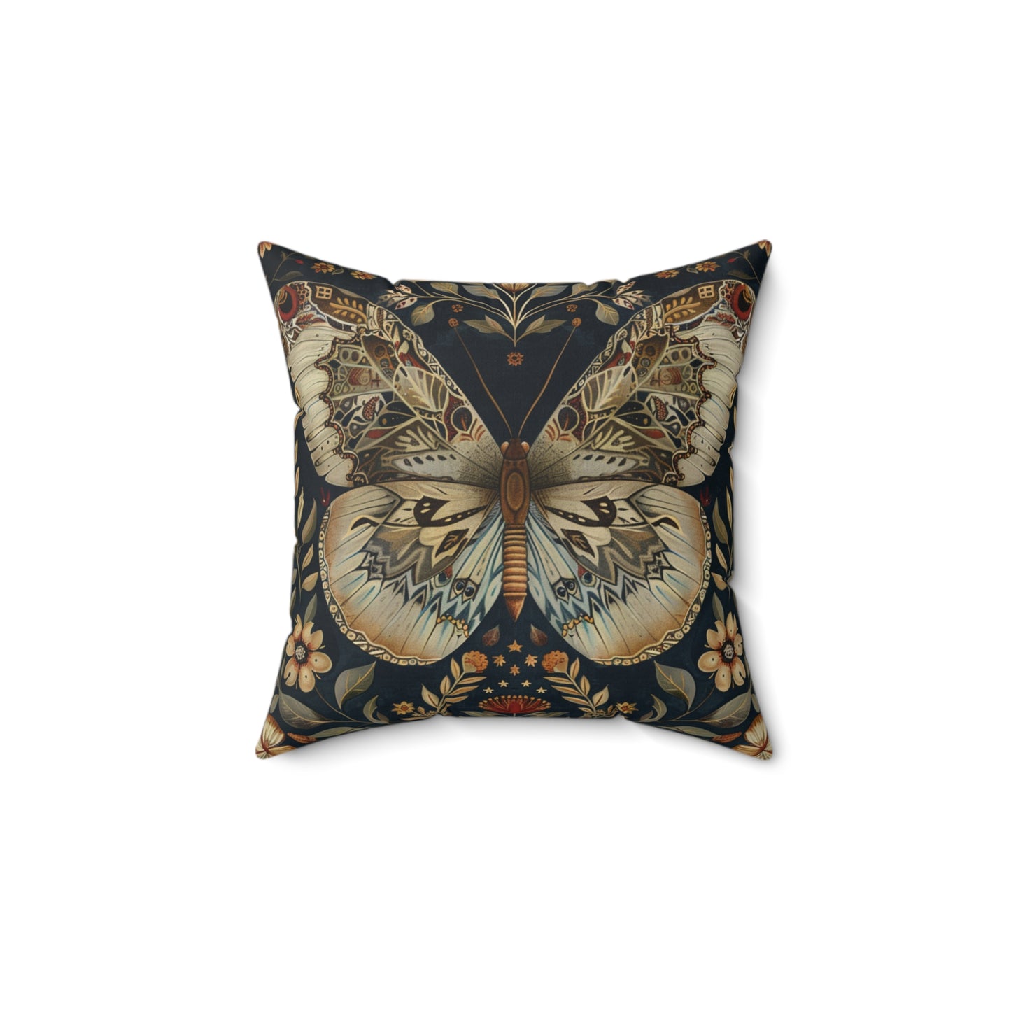 William Morris Style Square Pillow Butterfly Design, Fowers and Butterflies, Butterfly Lovers, Nature Lovers, insert included - Homevalley.co.uk