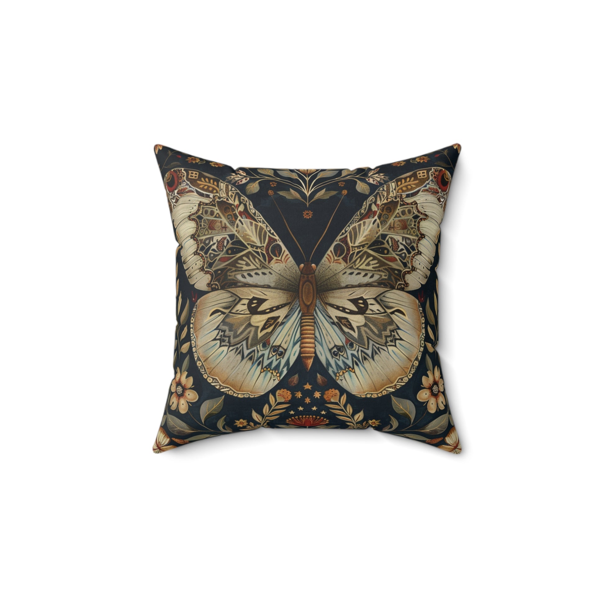 William Morris Style Square Pillow Butterfly Design, Fowers and Butterflies, Butterfly Lovers, Nature Lovers, insert included - Homevalley.co.uk