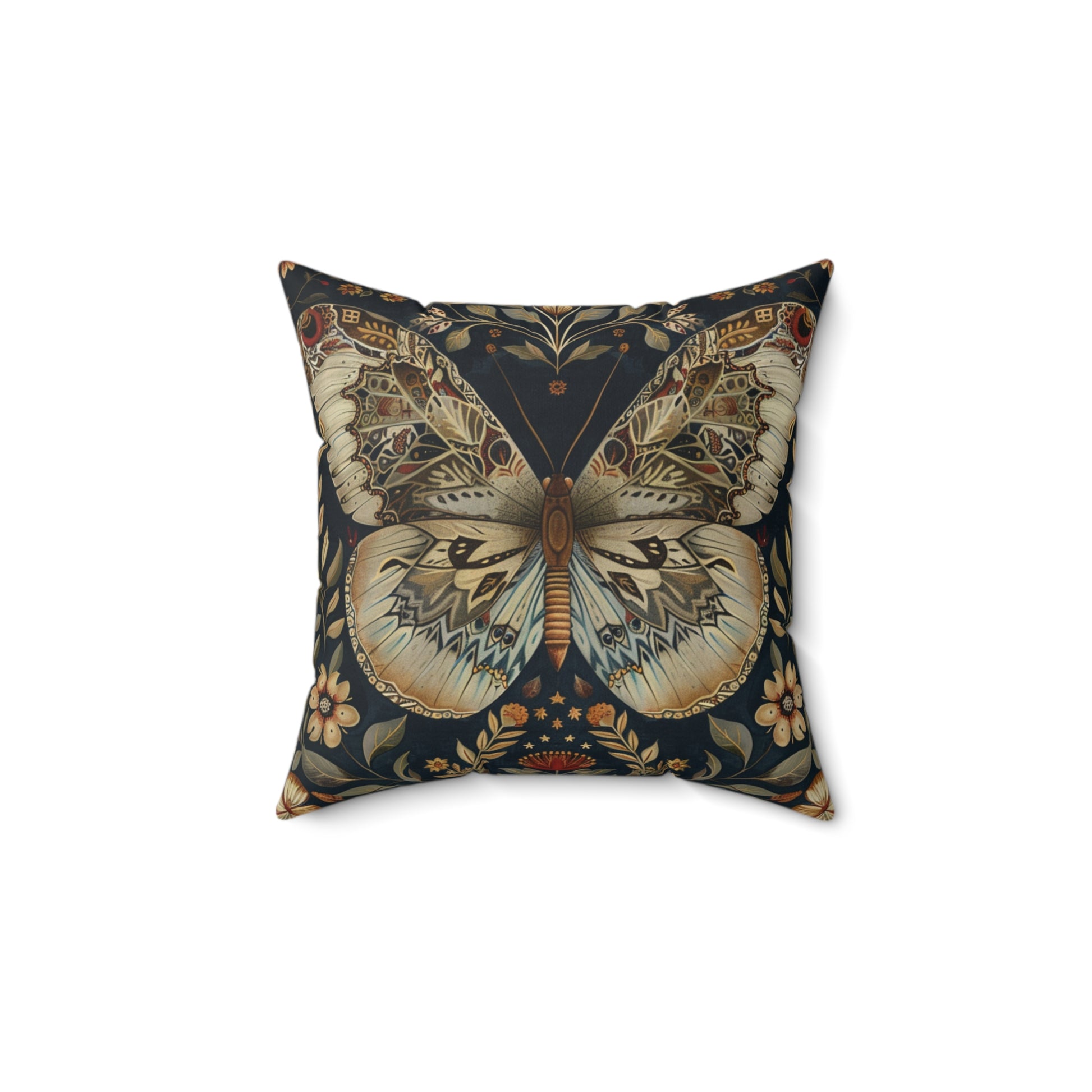 William Morris Style Square Pillow Butterfly Design, Fowers and Butterflies, Butterfly Lovers, Nature Lovers, insert included - Homevalley.co.uk