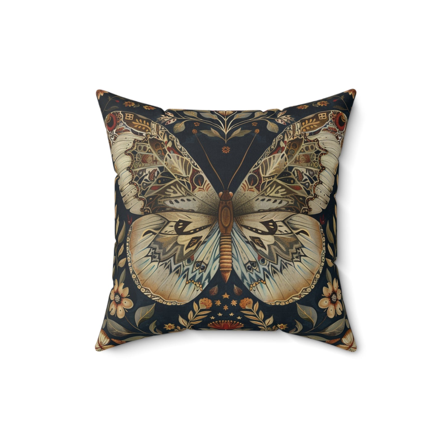William Morris Style Square Pillow Butterfly Design, Fowers and Butterflies, Butterfly Lovers, Nature Lovers, insert included - Homevalley.co.uk