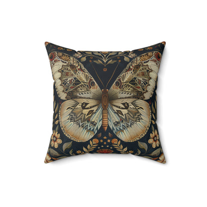 William Morris Style Square Pillow Butterfly Design, Fowers and Butterflies, Butterfly Lovers, Nature Lovers, insert included - Homevalley.co.uk