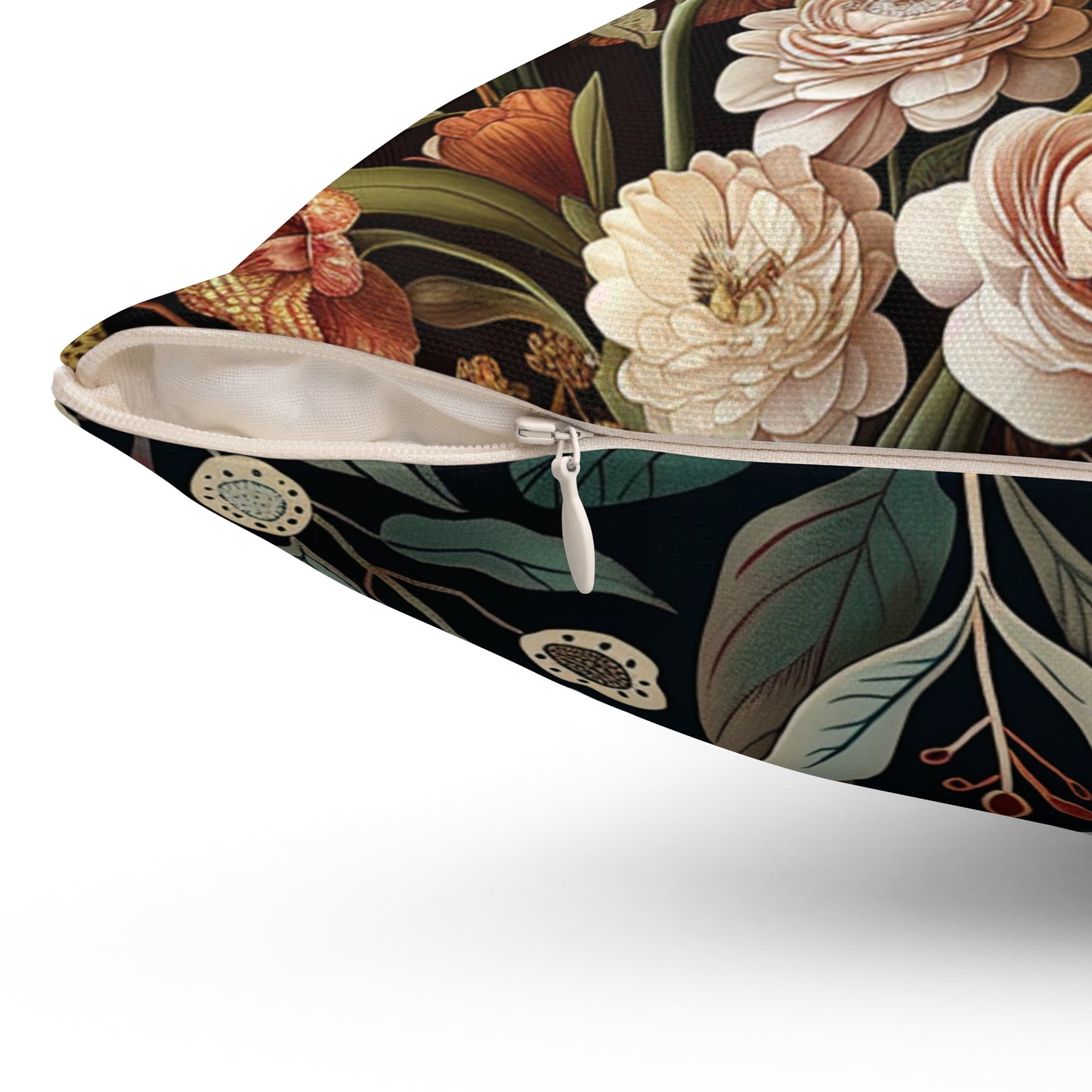 William Morris Style Square Pillow with Parrot Design, Bird Lovers, insert included - Homevalley.co.uk