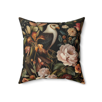 William Morris Style Square Pillow with Parrot Design, Bird Lovers, insert included - Homevalley.co.uk